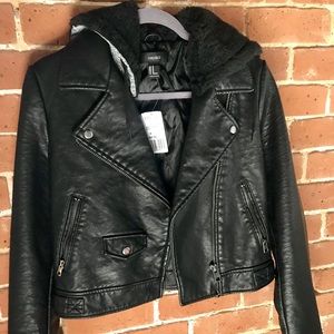 Black leather jacket